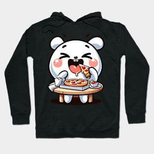 cute bunny eating pizza Hoodie